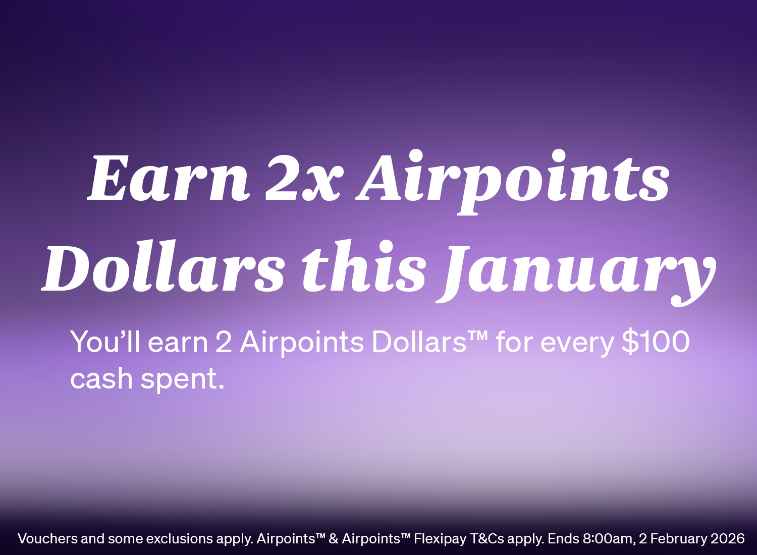 Earn 2x points this January
